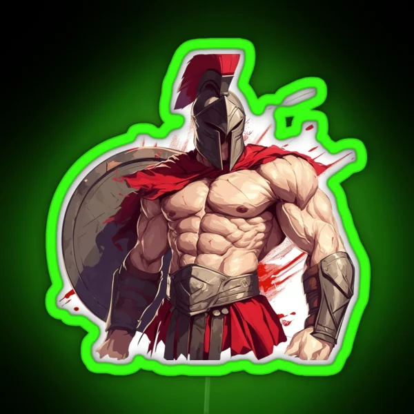 Ancient Greek Warrior Spartan RGB Neon Sign