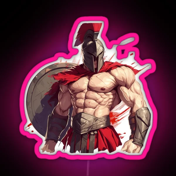Ancient Greek Warrior Spartan RGB Neon Sign