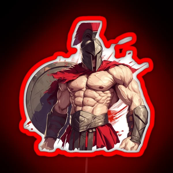 Ancient Greek Warrior Spartan RGB Neon Sign