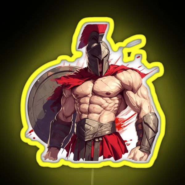 Ancient Greek Warrior Spartan RGB Neon Sign