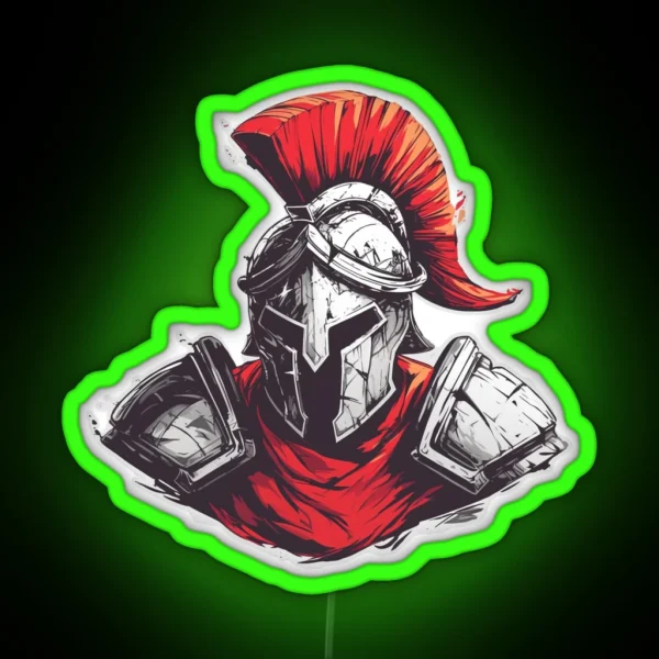 Ancient Greek Warrior Spartan RGB Neon Sign