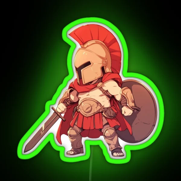 Ancient Greek Warrior Spartan RGB Neon Sign