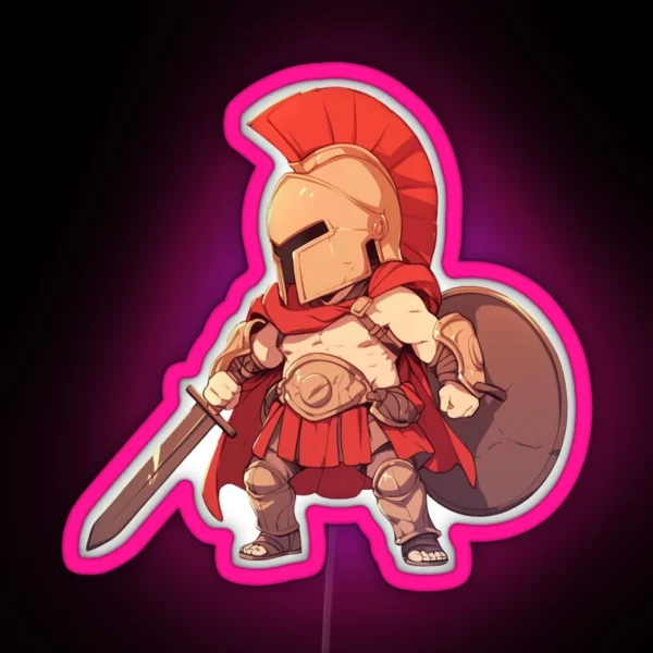 Ancient Greek Warrior Spartan RGB Neon Sign