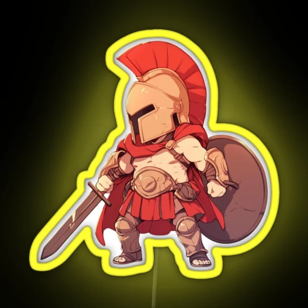 Ancient Greek Warrior Spartan RGB Neon Sign
