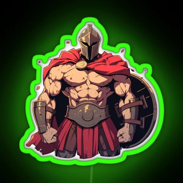 Ancient Greek Warrior Spartan RGB Neon Sign