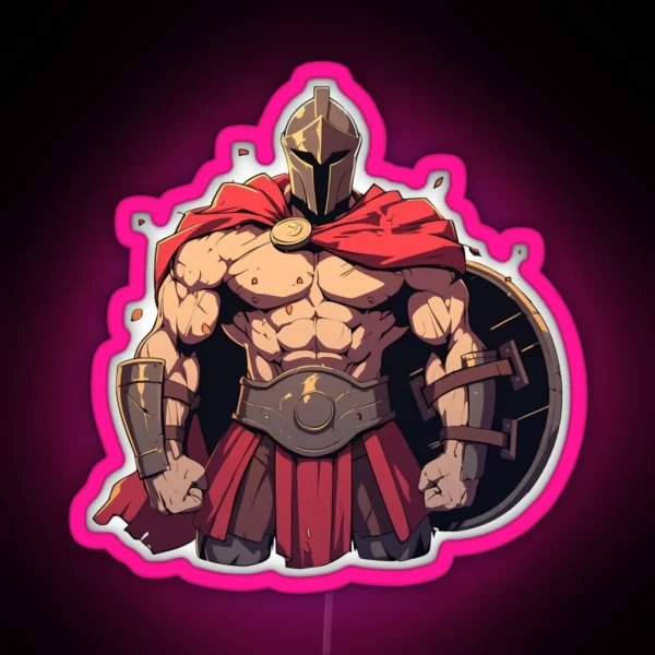 Ancient Greek Warrior Spartan RGB Neon Sign