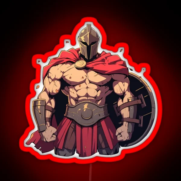 Ancient Greek Warrior Spartan RGB Neon Sign