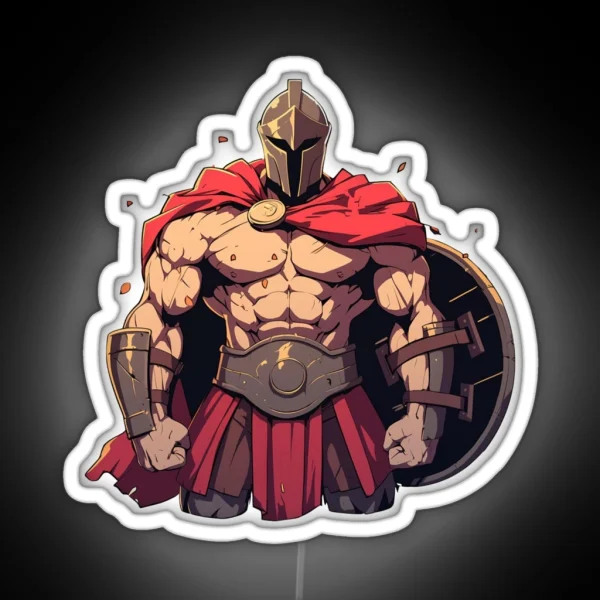 Ancient Greek Warrior Spartan RGB Neon Sign