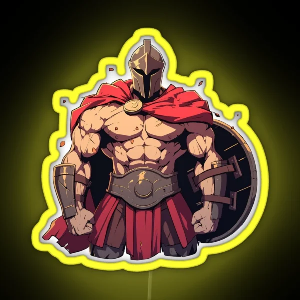 Ancient Greek Warrior Spartan RGB Neon Sign