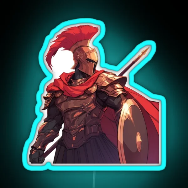 Ancient Greek Warrior Spartan RGB Neon Sign