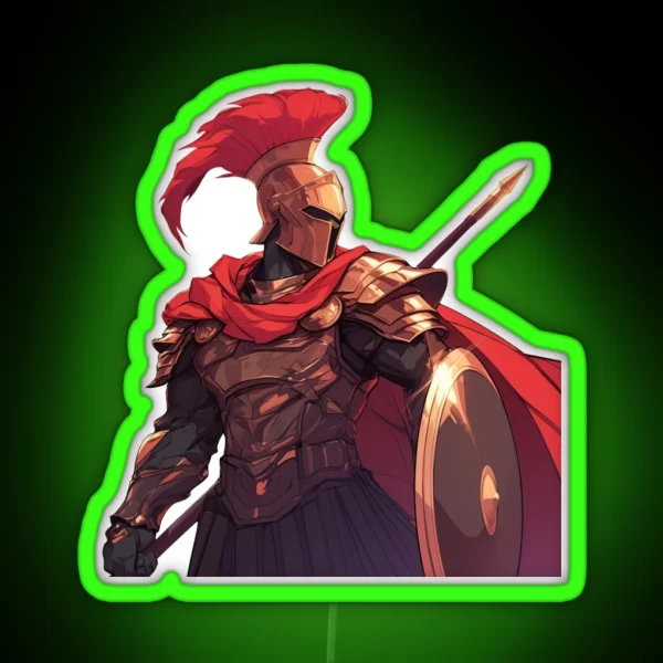 Ancient Greek Warrior Spartan RGB Neon Sign