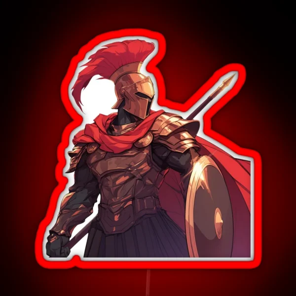 Ancient Greek Warrior Spartan RGB Neon Sign