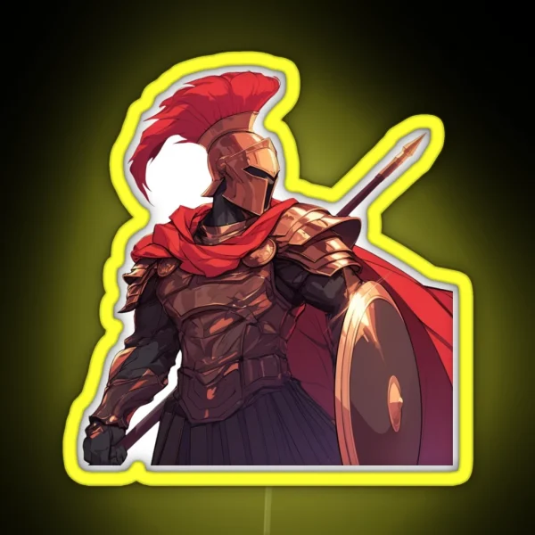 Ancient Greek Warrior Spartan RGB Neon Sign