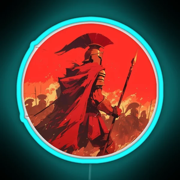Ancient Greek Warrior Spartan RGB Neon Sign