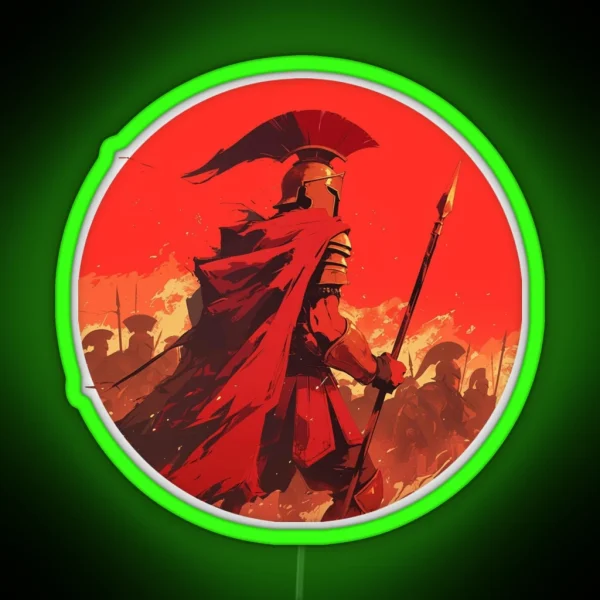 Ancient Greek Warrior Spartan RGB Neon Sign