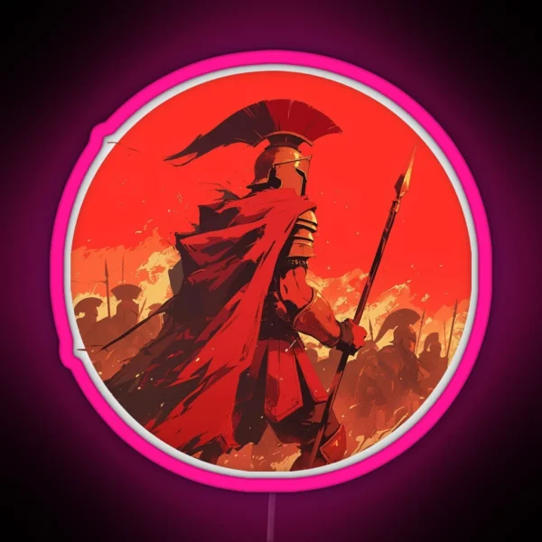 Ancient Greek Warrior Spartan RGB Neon Sign