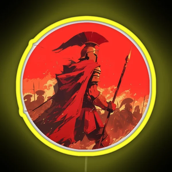 Ancient Greek Warrior Spartan RGB Neon Sign