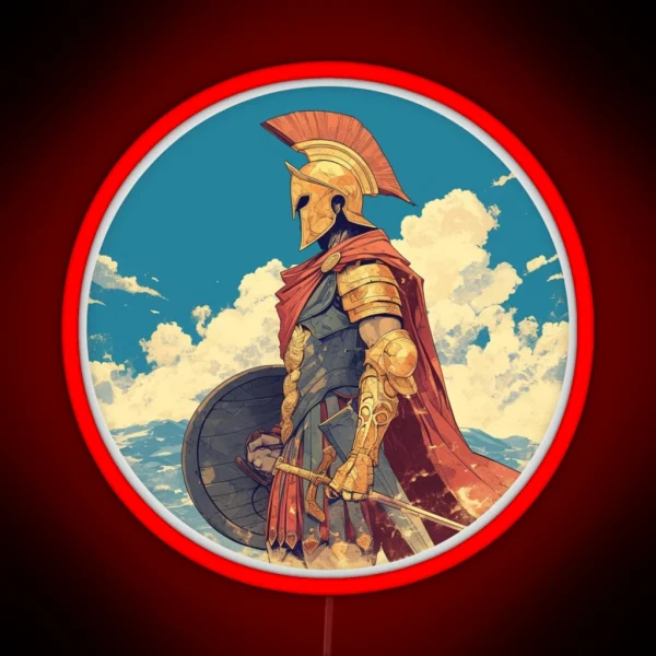 Ancient Greek Warrior Spartan RGB Neon Sign