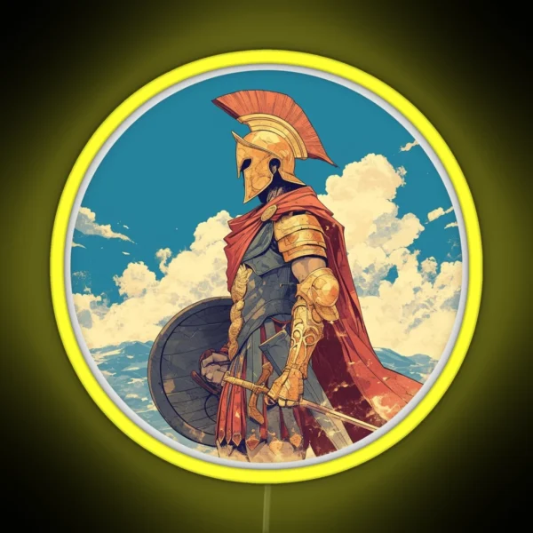 Ancient Greek Warrior Spartan RGB Neon Sign