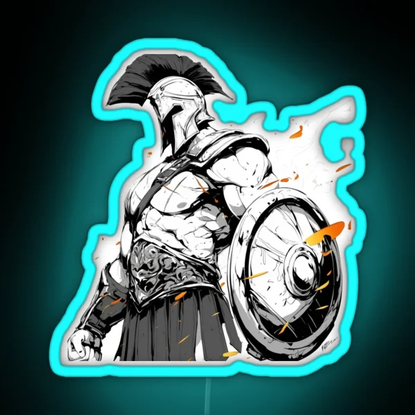 Ancient Greek Warrior Spartan RGB Neon Sign