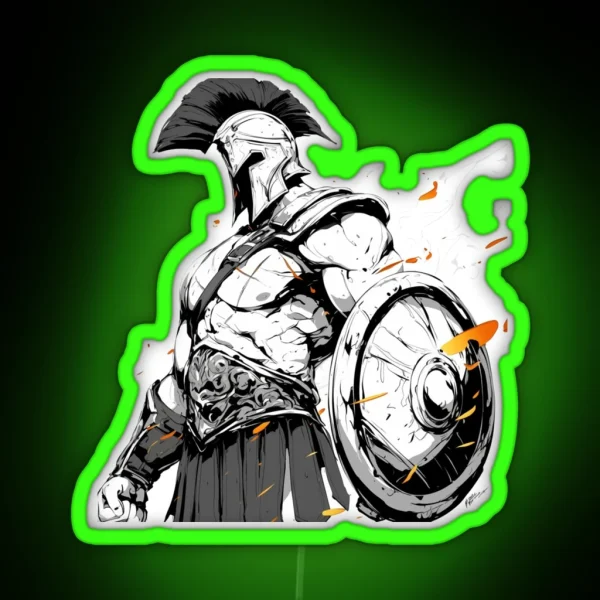 Ancient Greek Warrior Spartan RGB Neon Sign