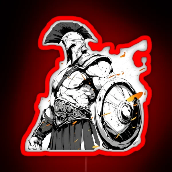 Ancient Greek Warrior Spartan RGB Neon Sign