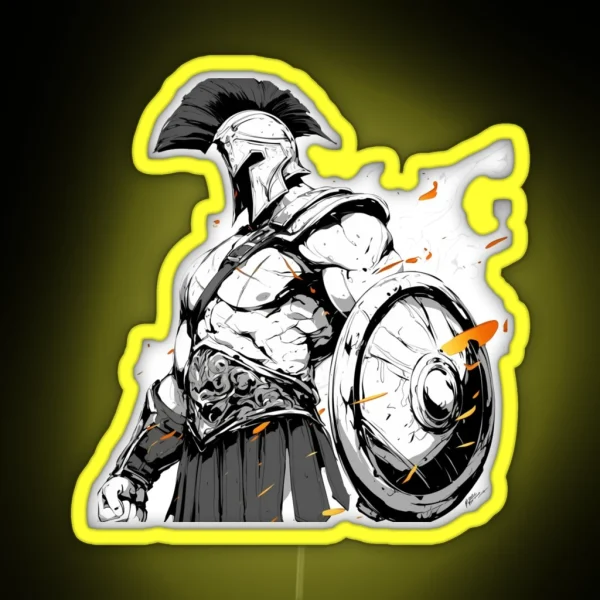 Ancient Greek Warrior Spartan RGB Neon Sign