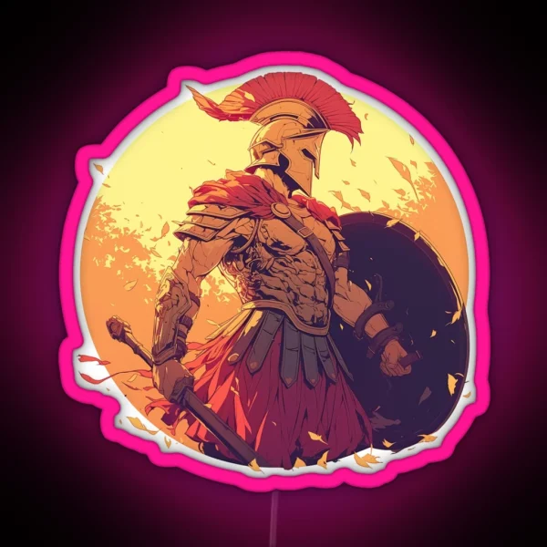 Ancient Greek Warrior Spartan RGB Neon Sign