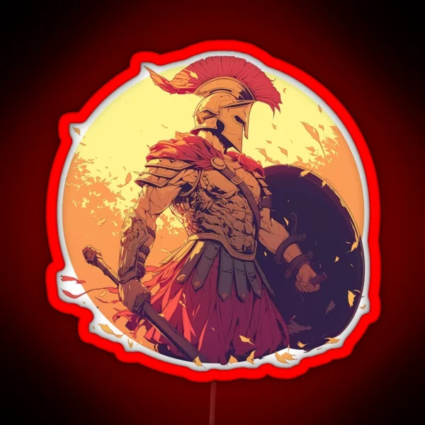 Ancient Greek Warrior Spartan RGB Neon Sign