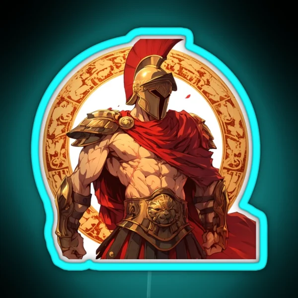 Ancient Greek Warrior Spartan RGB Neon Sign