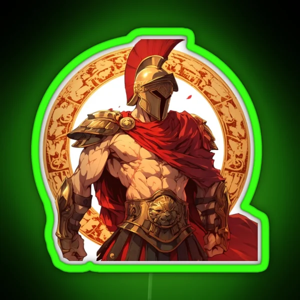 Ancient Greek Warrior Spartan RGB Neon Sign