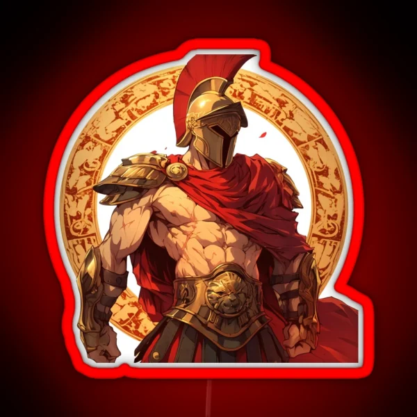 Ancient Greek Warrior Spartan RGB Neon Sign
