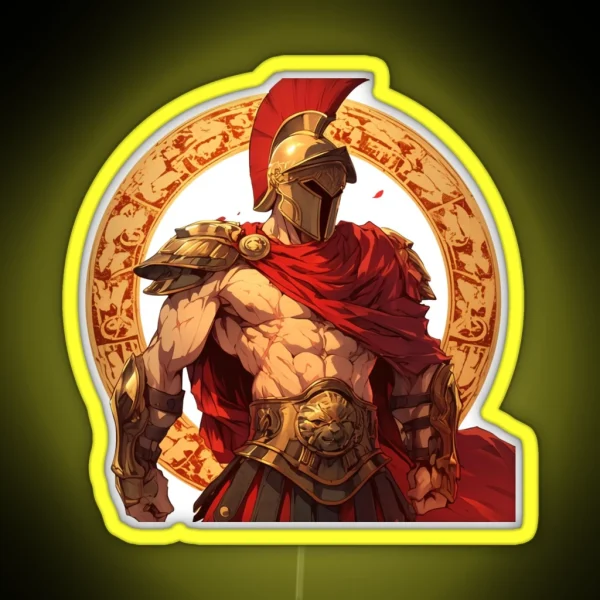 Ancient Greek Warrior Spartan RGB Neon Sign
