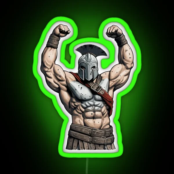 Ancient Greek Warrior Spartan RGB Neon Sign