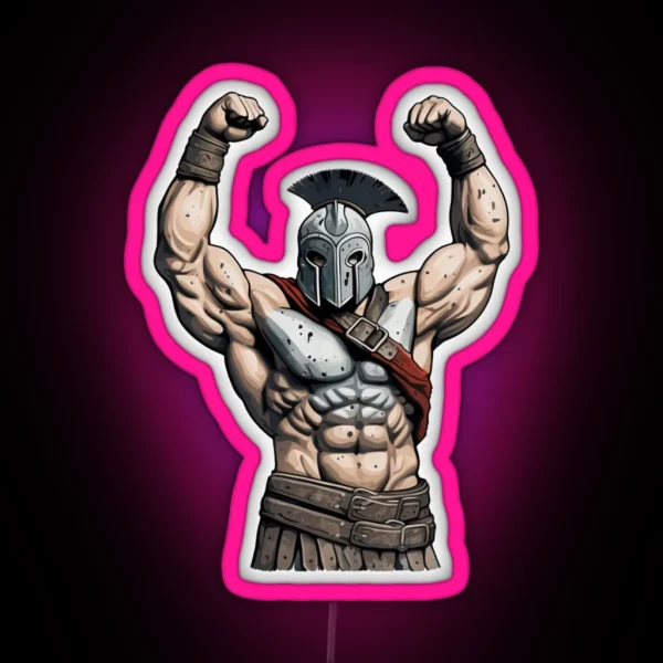 Ancient Greek Warrior Spartan RGB Neon Sign