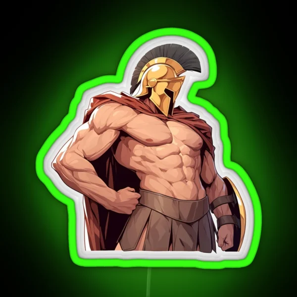 Ancient Greek Warrior Spartan RGB Neon Sign