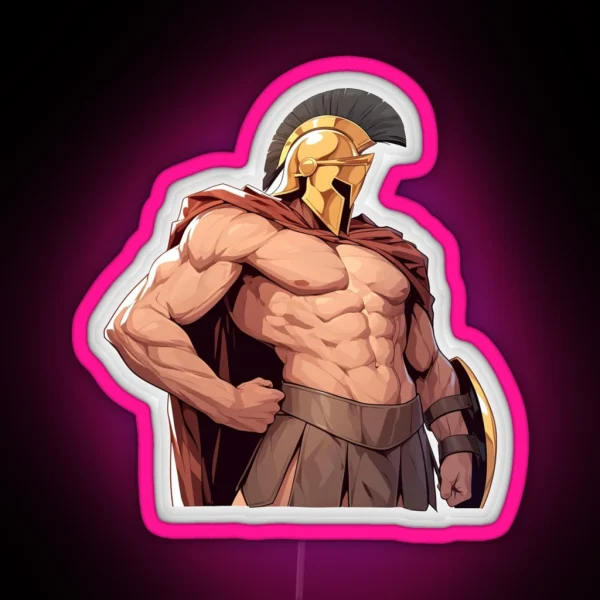 Ancient Greek Warrior Spartan RGB Neon Sign