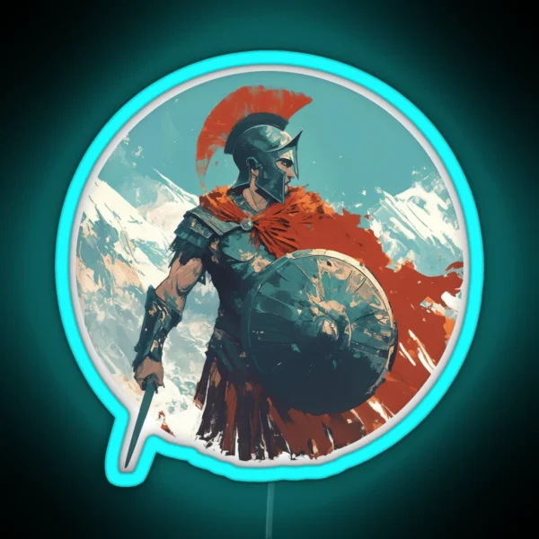 Ancient Greek Warrior Spartan RGB Neon Sign