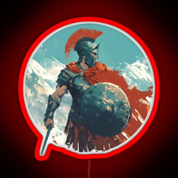 Ancient Greek Warrior Spartan RGB Neon Sign