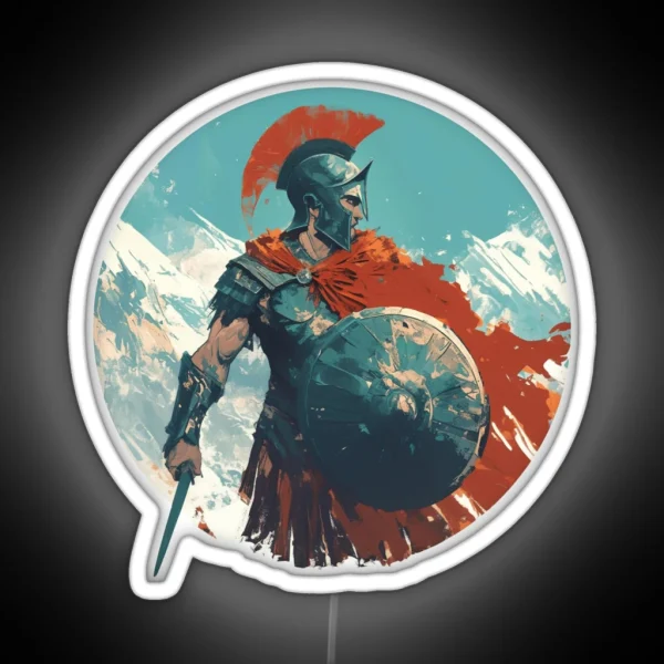 Ancient Greek Warrior Spartan RGB Neon Sign
