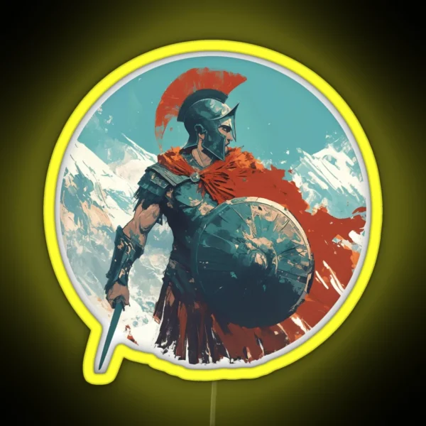Ancient Greek Warrior Spartan RGB Neon Sign