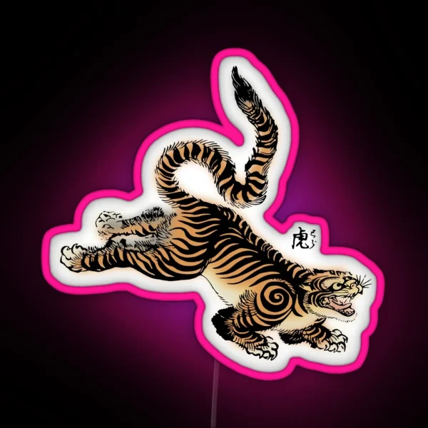 Ancient Traditional Tiger Oriental Tattoo RGB Neon Sign