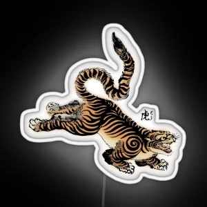 Ancient Traditional Tiger Oriental Tattoo RGB Neon Sign