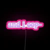 RGB Neon Sign with Artistic IOOP Design and Colorful Lighting Effects