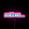 Customizable RGB LED neon sign with adhesive backing for indoor use.