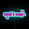 RGB Color Changing Neon Sign with Distressed Wood Frame Artwork