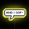 RGB color changing speech bubble LED sign with neon effect