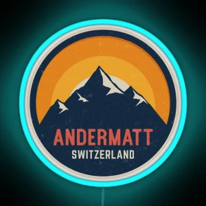 Andermatt Switzerland Mountain Design RGB Neon Sign