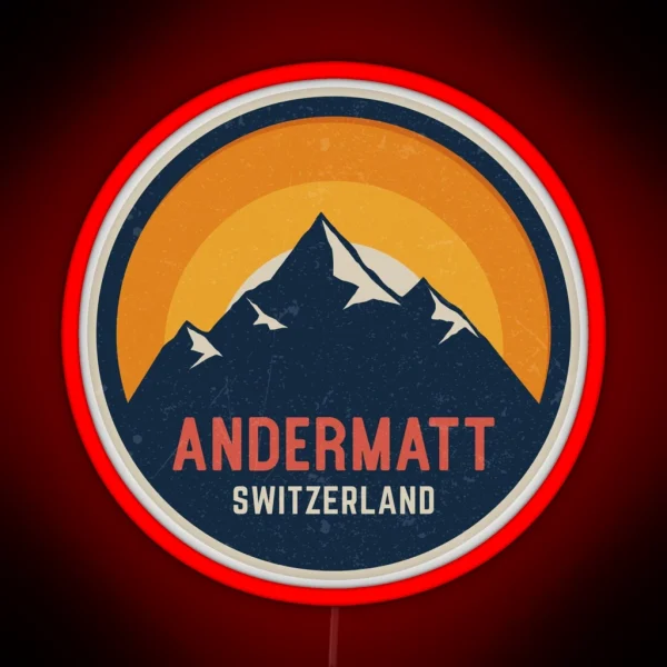 Andermatt Switzerland Mountain Design RGB Neon Sign