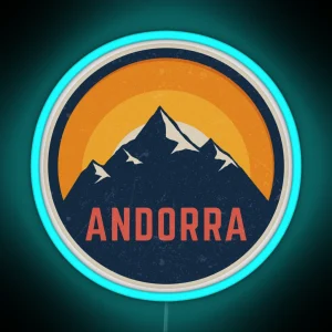 Andorra Mountain Design RGB Neon Sign